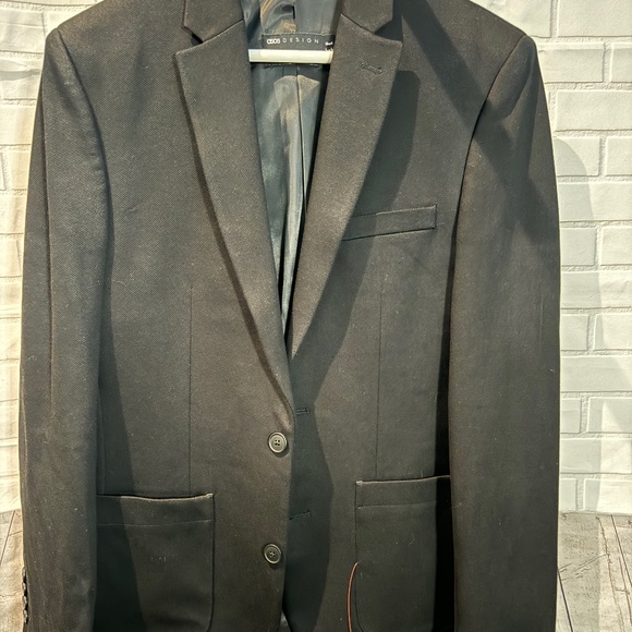 New with Tags! Men’s ASOS DESIGN Slim Blazer in Black 38S - Picture 1 of 4